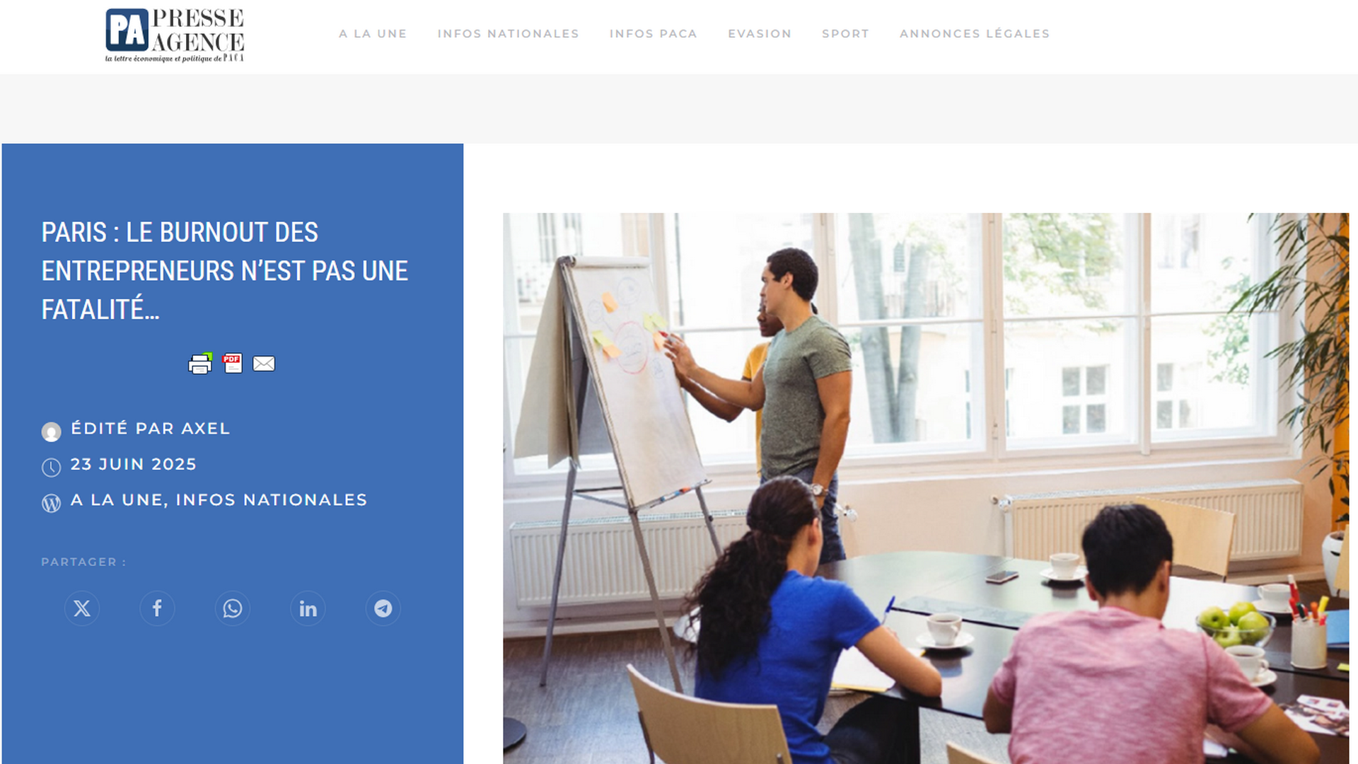 Presse Agence - Le burnout des entrepreneurs n’est pas une fatalité…